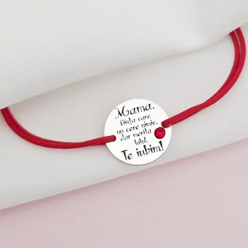 Anya mindent megérdemel karkötő - Ezüst 925 Swarovski kristállyal - Állítható zsinór, többféle szín