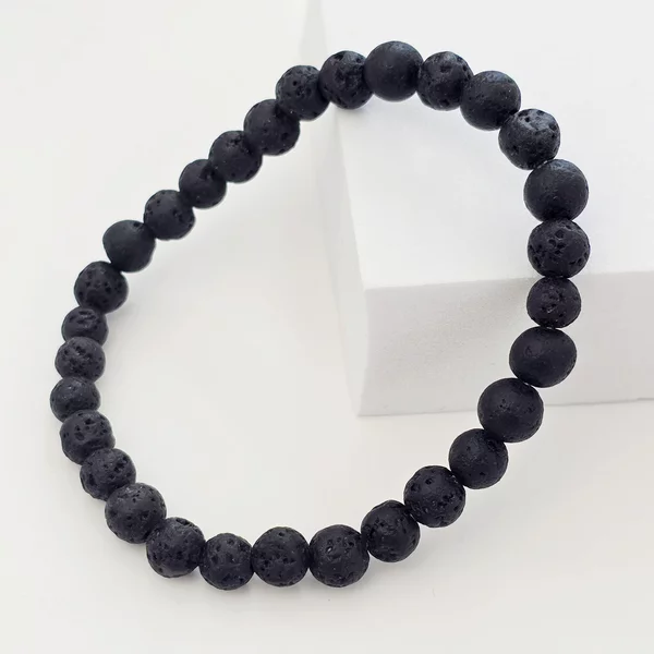 Ásványkarkötő Karkötő – 6mm Láva Ásvány –  Rugalmas Zsinór