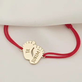 Baba Karkötő - 18K Sárga Aranyozott 925 Sterling Ezüst Talpak - Állítható Méretű Zsinór