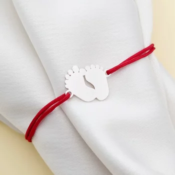 Baba Karkötő - 925 Sterling Ezüst Talpacskák - Állítható Méretű Zsinór