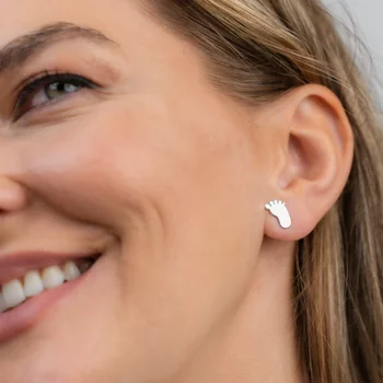 Baba Talp Fülbevaló - 925 Sterling Ezüst  - Stekkeres