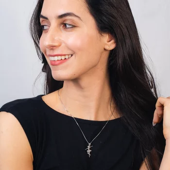 Balerina Nyaklánc - Ródiumozott 925 Sterling Ezüst - Körkapocs