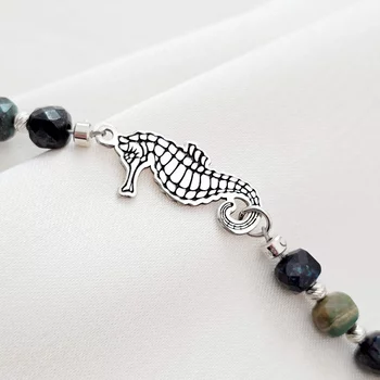 Bokalánc – Csikóhal és Ásványok  – 925 Sterling Ezüst – Egyedi méret