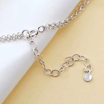 Bokalánc – Szív és Angyal Szárny – Korall és Gyöngy – 925 Sterling Ezüst – Egyedi méret