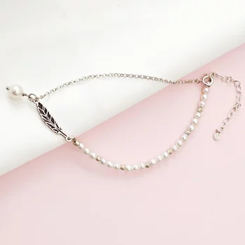 Bokalánc – Toll és Gyöngy  – 925 Sterling Ezüst – Egyedi méret