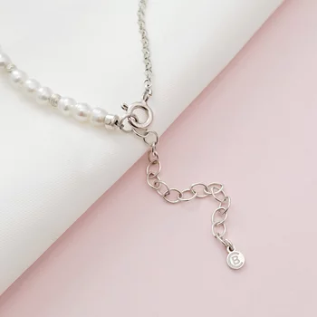 Bokalánc – Toll és Gyöngy  – 925 Sterling Ezüst – Egyedi méret