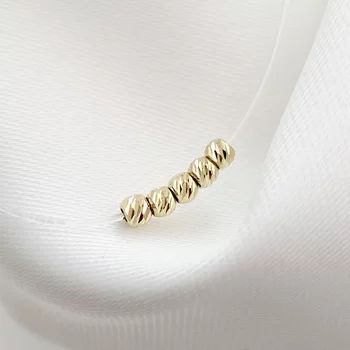Choker 5 db 2 mm-es golyóval - 14K sárga arany - Szilikon lánc karabineres csattal