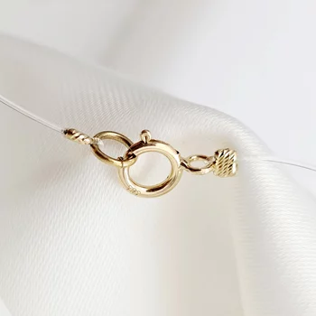 Choker 5 db 2 mm-es golyóval - 14K sárga arany - Szilikon lánc karabineres csattal