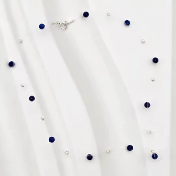 Choker Nyaklánc – Lapis Lazuli és 925 Sterling Ezüst Golyók