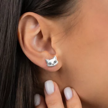 Cica Fülbevaló - 925 Sterling Ezüst - Stekkeres