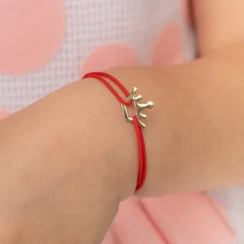 14K Kivágott Korona Karkötő állítható zsinórral