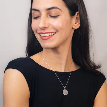 Csillagkép Érme Nyaklánc - 925 Sterling Ezüst Swarovski Kristály - Körkapocs