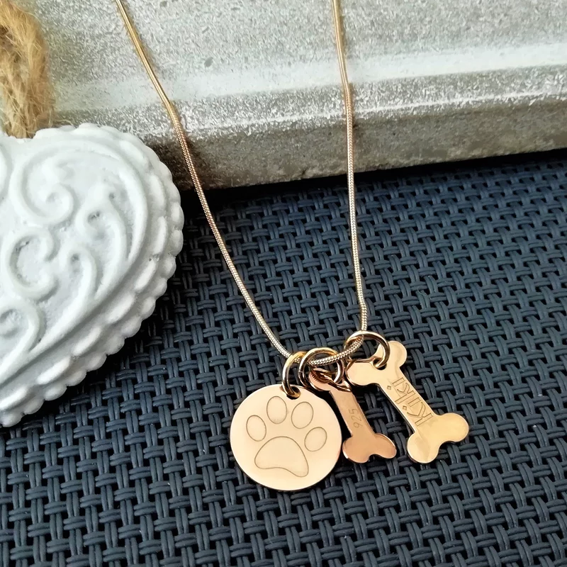 Csont és Mancs lánc - 925 ezüstözött 18K arannyal