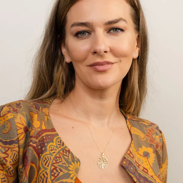 Életfa Medál - Személyre Szabott Nevekkel - 14K Sárga Arany