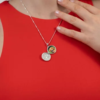 Ezüst Fényképes Mancs Nyaklánc