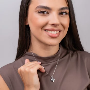 Ezüst Fényképes Szárnyas Szív Nyaklánc