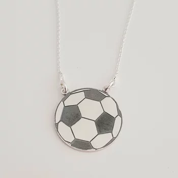Futball Labda Nyaklánc - 925 Sterling Ezüst - Körkapocs