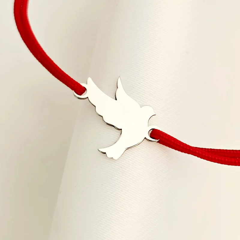 Ezüst Galamb Karkötő állítható zsinórral