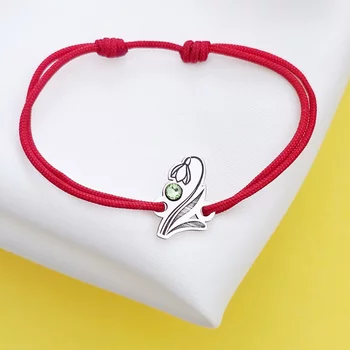 Ezüst Hóvirág Karkötő Swarovski kristállyal és állítható zsinórral