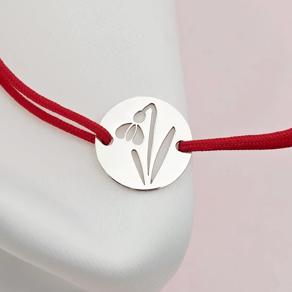 Hóvirág Karkötő - 925 Sterling Ezüst - Állítható Zsinór