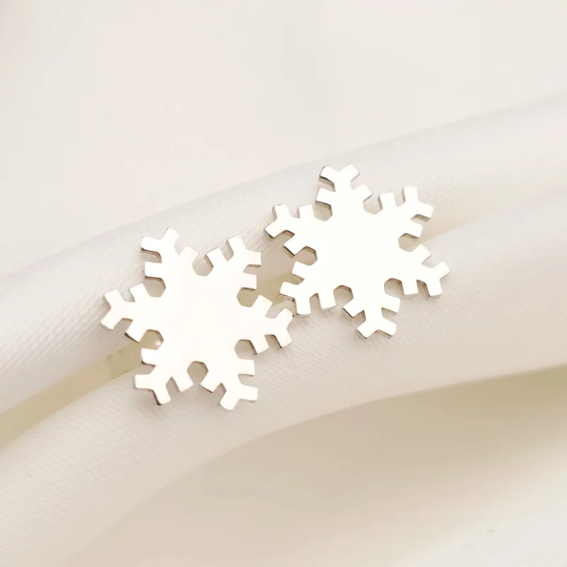 Karácsonyi fülbevaló - Hópehely - Ezüst 925, csavar