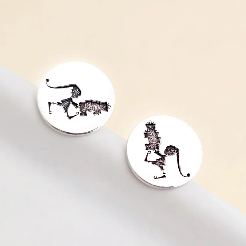 Karácsonyi fülbevaló - Mikulás segítője - Ezüst 925