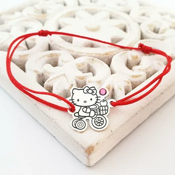 Ezüst Hello Kitty Karkötő Swarovski kristállyal és állítható zsinórral