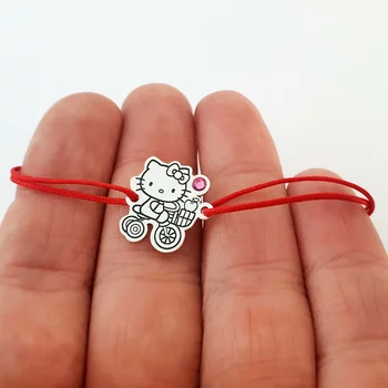 Ezüst Hello Kitty Karkötő Swarovski kristállyal és állítható zsinórral