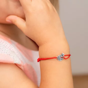 Katicabogár Karkötő - 925 Sterling Ezüst Katica - Swarovski Kristály - Állítható Méretű Zsinór