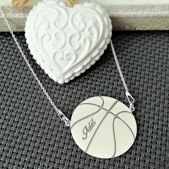 Kosárlabda Nyaklánc - 925 Sterling Ezüst - Körkapocs