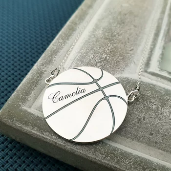 Kosárlabda Nyaklánc - 925 Sterling Ezüst - Körkapocs