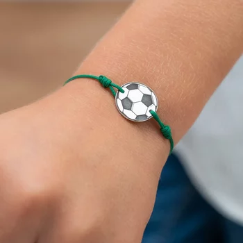 Ezüst Karkötő - Foci Labda - 925 Sterling Ezüst - Állítható Zsinór