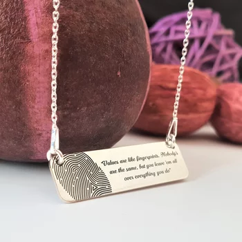 Lánc függőlappal, lenyomattal és gravírozott szöveggel - Ezüst 925