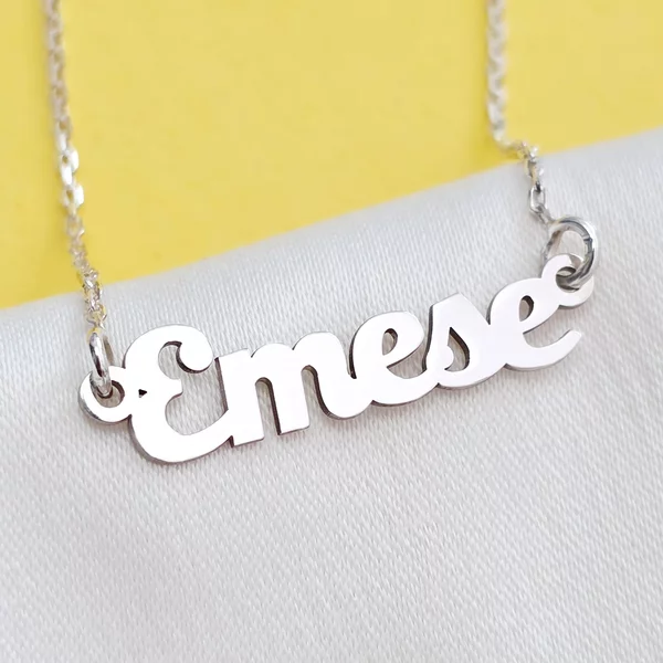 Neves Nyaklánc - 925 Sterling Ezüst Név - Körkapocs