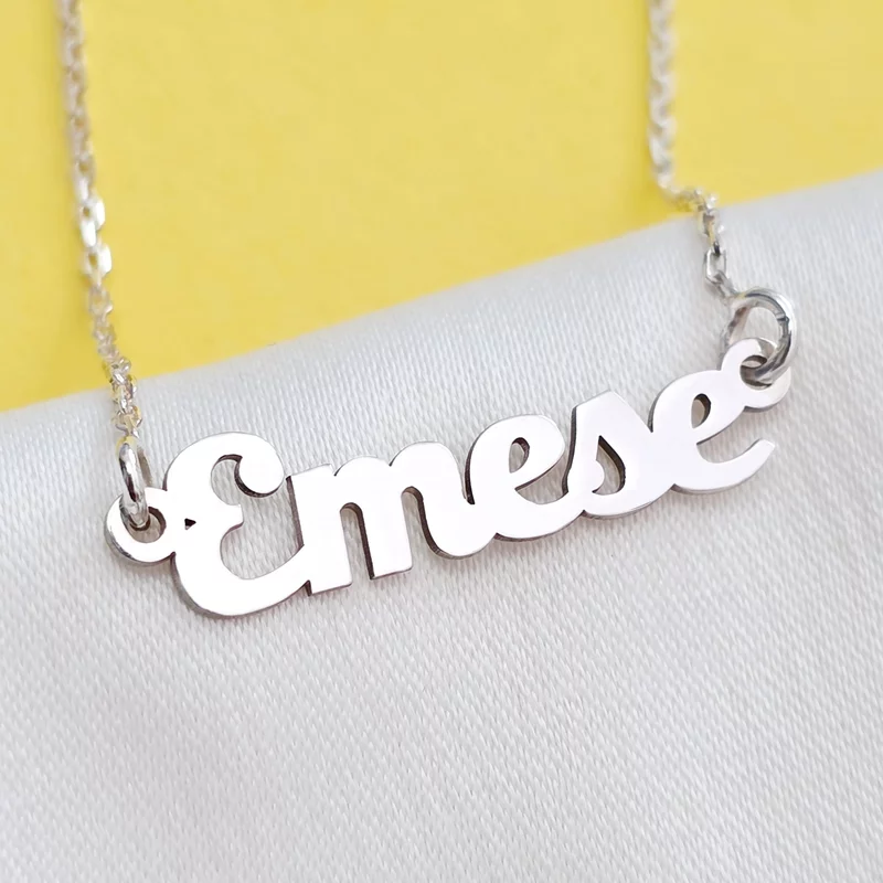 Neves Nyaklánc - 925 Sterling Ezüst Név - Körkapocs