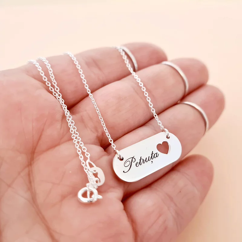 Névtábla Nyaklánc - Gravírozott Név - 925 Sterling Ezüst