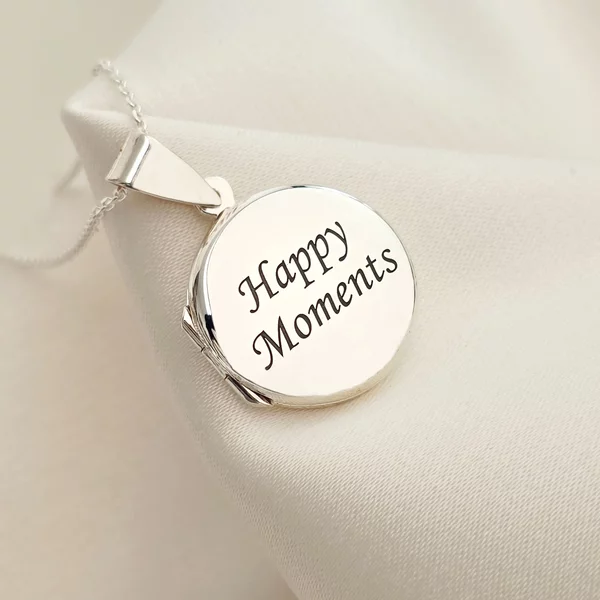 Nyitható Fényképes Nyaklánc - 925 Ezüst Kerek Medál 18 mm - Körkapocs