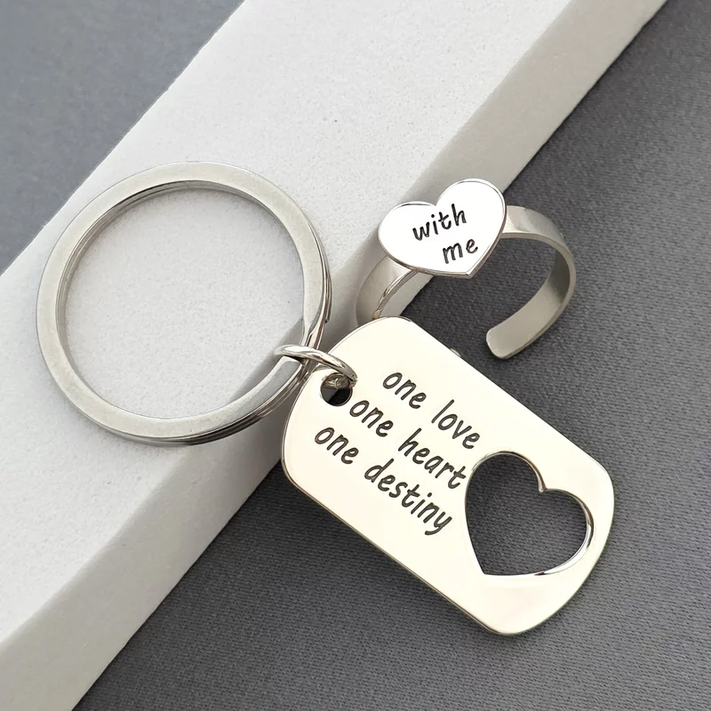 Páros ékszerkészlet - Kulcstartó és gyűrű - 925-ös Ezüst