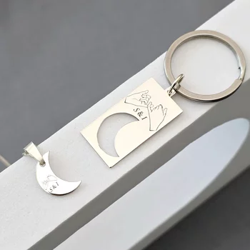 Ezüst Páros Kulcstartó és Nyaklánc Szett