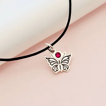 Pillangó medál nyitott szárnyakkal - Ezüst 925 - Swarovski kristály