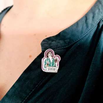 Pin Monica - Zománccal díszítve - Ezüst 925, rozsdamentes acél