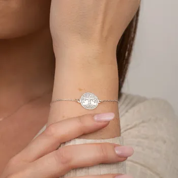 Életfa Karkötő - 925 Sterling Ezüst Érme- Lánc