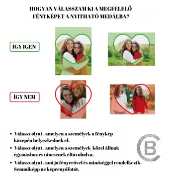 Fényképes Szív Nyaklánc - Footsteps & Születési Kővel - Ezüst 925 - Ródium Bevonattal