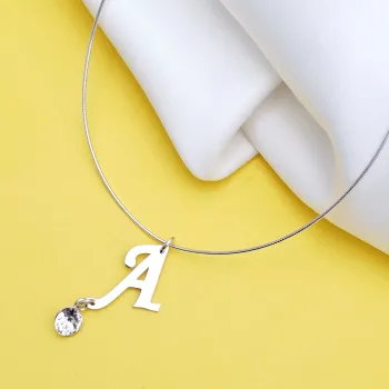 Fix nyaklánc – Személyre szabható kezdőbetűs medál Swarovski kristállyal – 925-ös ezüst
