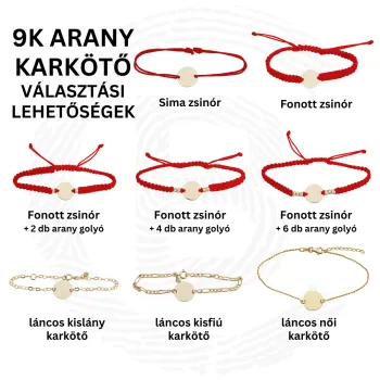 Gravírozott Fénykép Karkötő - Közös Emlékek - 9K Sárga Arany Érme- Állítható Zsinór