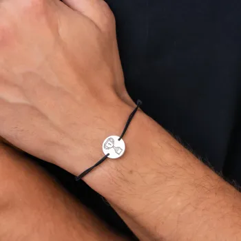 Győztes Kupa Karkötő -  925 Sterling Ezüst Érme - Állítható Zsinór