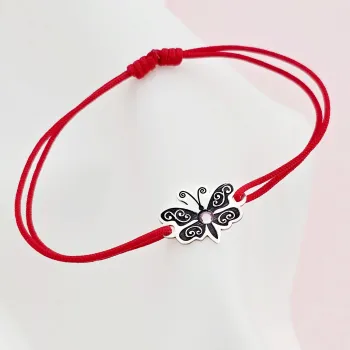 Ezüst Nyitott Szárnyú Pillangó Karkötő Swarovski Kristállyal
