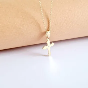 14K Kereszt Nyaklánc Gyémánttal