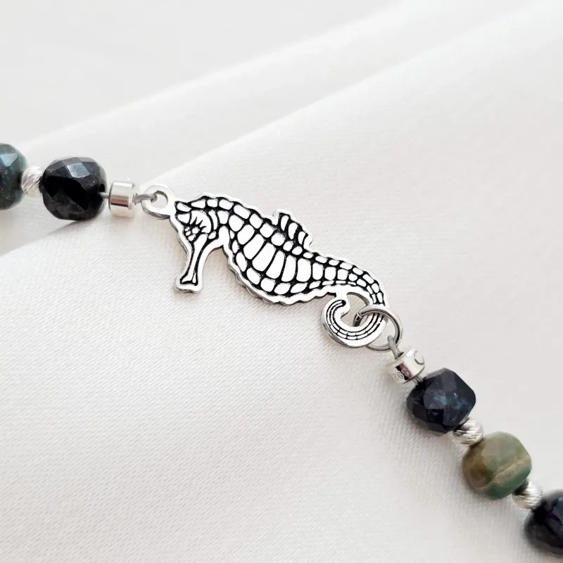 Bokalánc – Csikóhal és Ásványok  – 925 Sterling Ezüst – Egyedi méret
