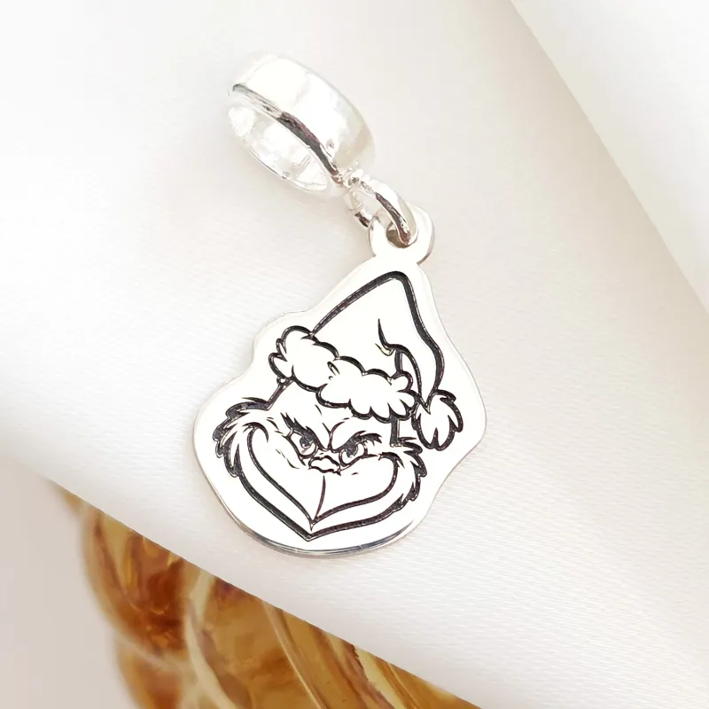 Személyre szabott karácsonyi bűbáj - Grincs - Ezüst 925